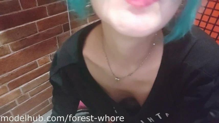 Forest Whore Licking public toilets